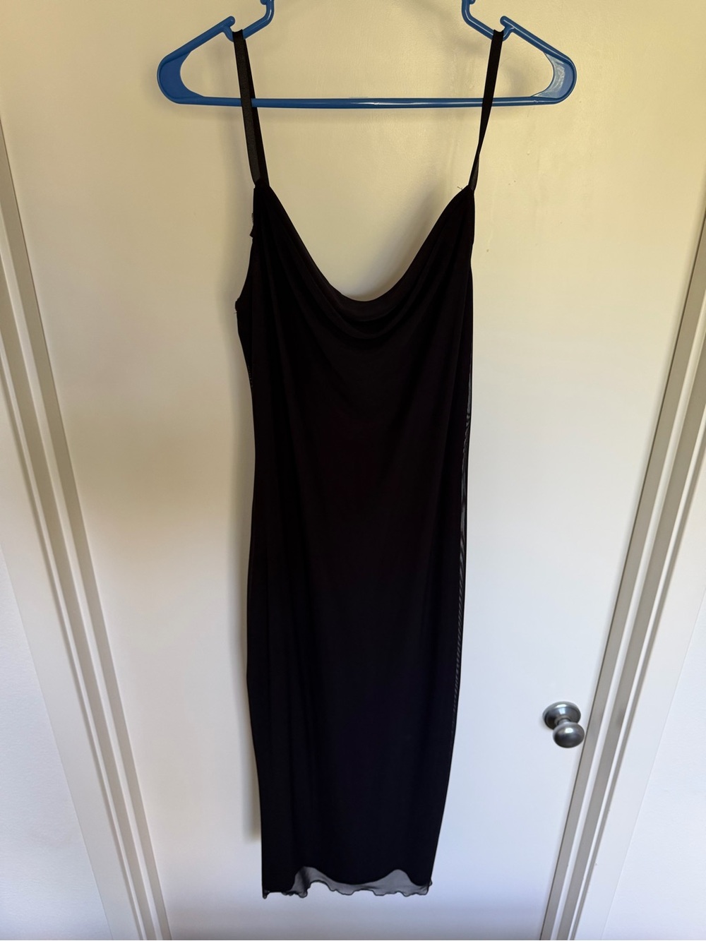 bebe Black Cowl Neck Midi Slip Dress